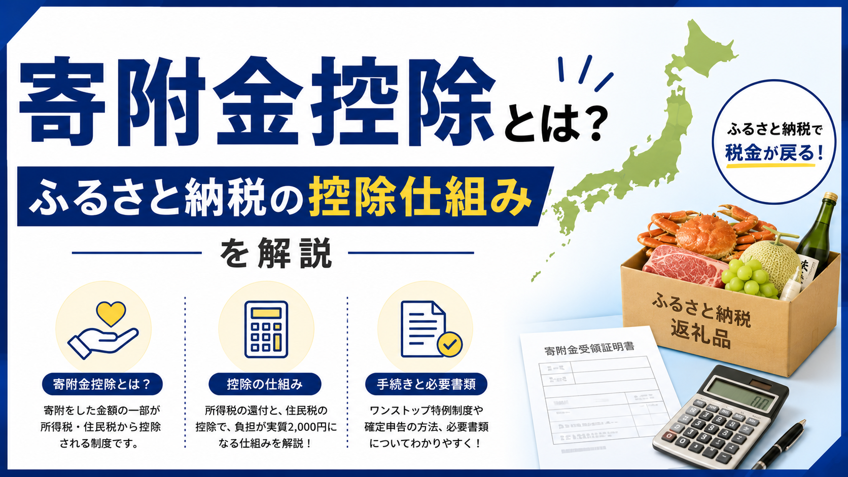 寄附金控除の仕組み（ふるさと納税の控除・手続き・必要書類）の解説画像